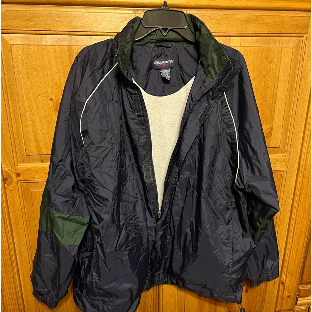 Graphite Sport mens lightweight but lined jacket with hidden hood in collar !